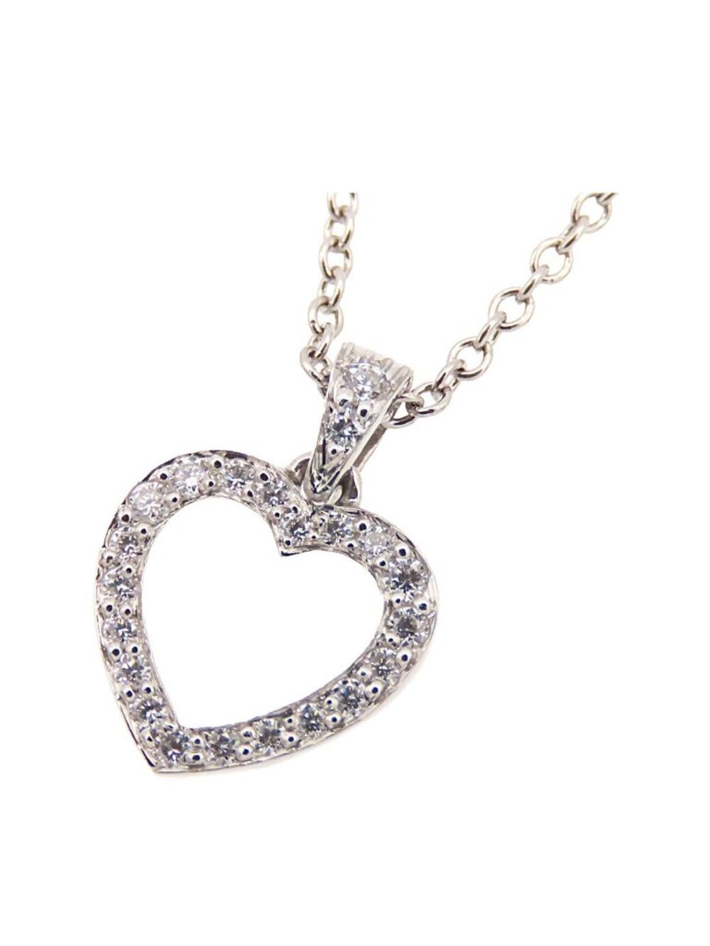 Tiffany & Co Metro Heart Necklace Platinum Diamond